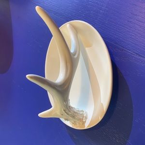 White painted antler jewelry holder